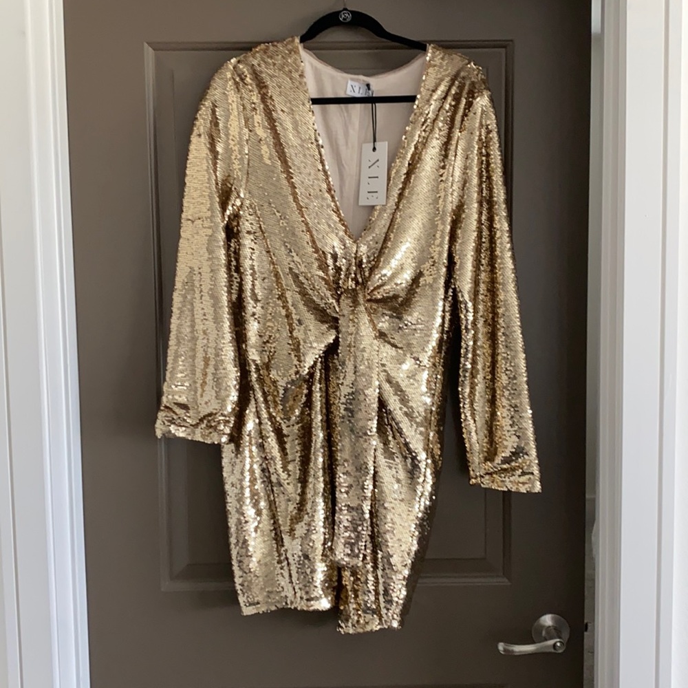 Brand New w/ tags XLE Gold Sequins Dress